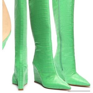 Schutz Asya Up Wedge Knee High Boots Sz 8.5